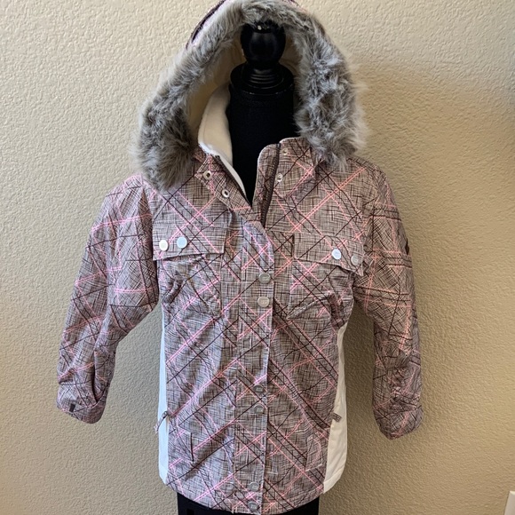 Body Glove Kids Plaid Puffer Jacket with Detachable Faux Fur Hood - Picture 1 of 14